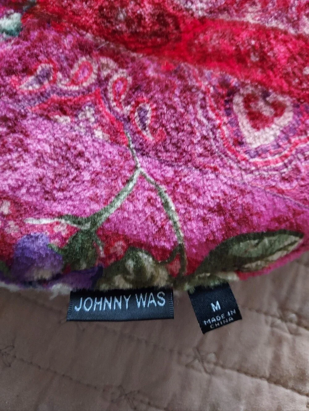 Johnny Was Red Floral Dog Harness Vest NWOT